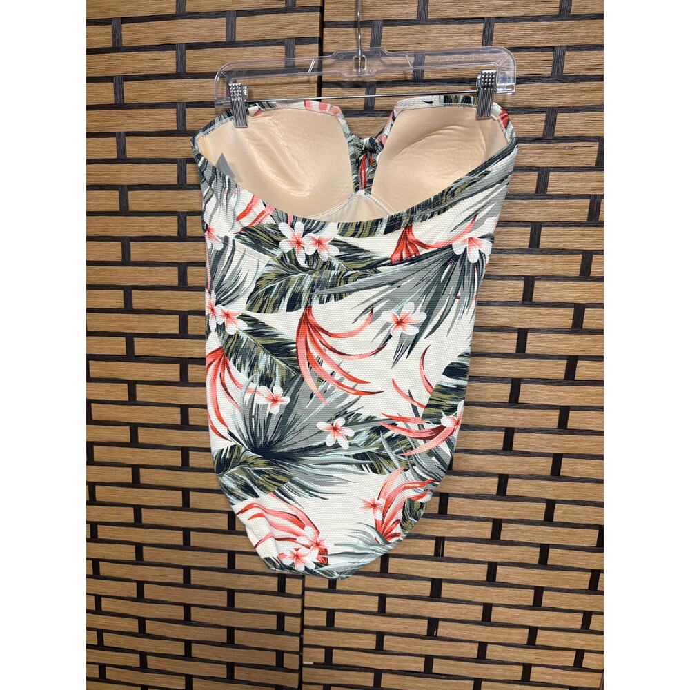 Kona Sol Palm Print One Piece Swimsuit Size Large - Picture 2 of 7